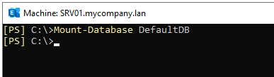 Run Mount-Database Command to Mount the database